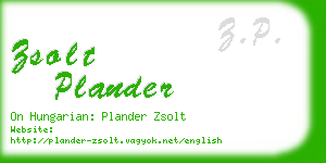 zsolt plander business card